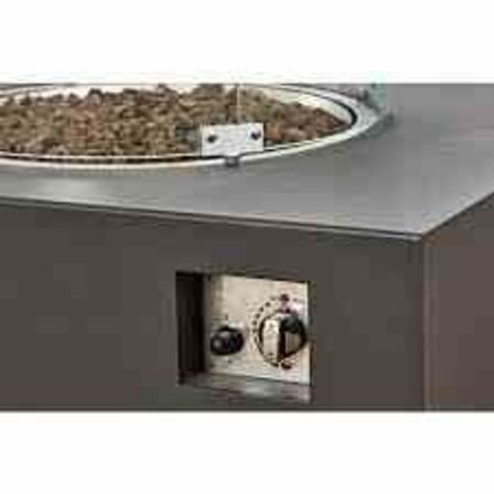 Larvik rektangulær ildbord med rund glas - sort 