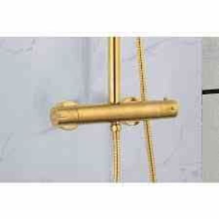 Bluerain brusesæt Lux mat messing m/termostat 