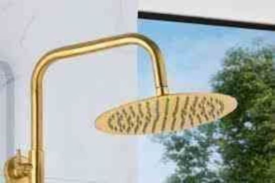 Bluerain brusesæt Lux mat messing m/termostat 