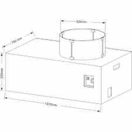 Larvik rektangulær ildbord med rund glas - sort 