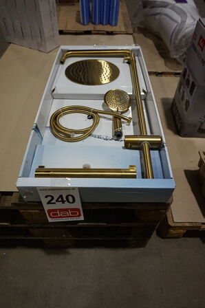 Bluerain brusesæt Lux mat messing m/termostat 