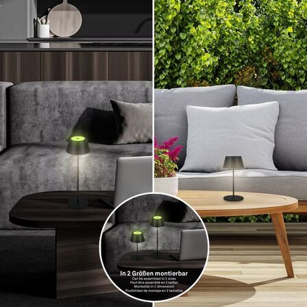 2 stk. briloner rgb batteridrevet Udendørs bordlampe 38 cm sort(ubrugt)