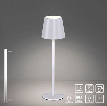 2 stk. paul neuhaus udendørs batteridrevet bordlampe hvid(ubrugt)