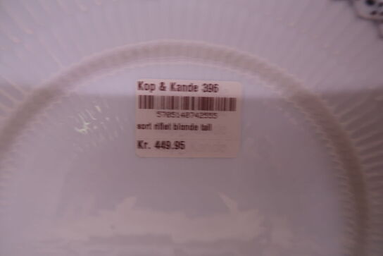 Royal Copenhagen Sort Riflet Blonde tallerken 19 cm