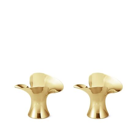 Georg Jensen Bloom lysestage 2 stk. forgyldt