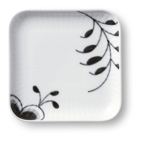 Royal Copenhagen Sort Mega Riflet firkantet asiet 9 cm