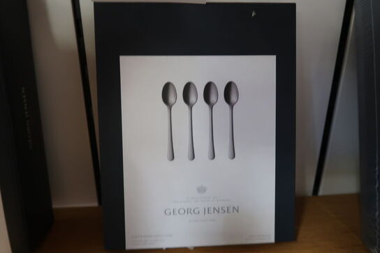 Georg Jensen Copenhagen teske stor æske stål 4 stk.