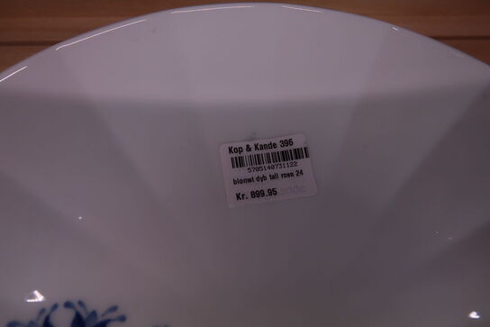 2 stk. Royal Copenhagen Blomst dyb tallerken Rose 24 cm