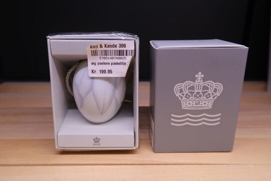 2 stk. Royal Copenhagen Påskeæg 2022 Poetens Påskelilje Blade 6 cm
