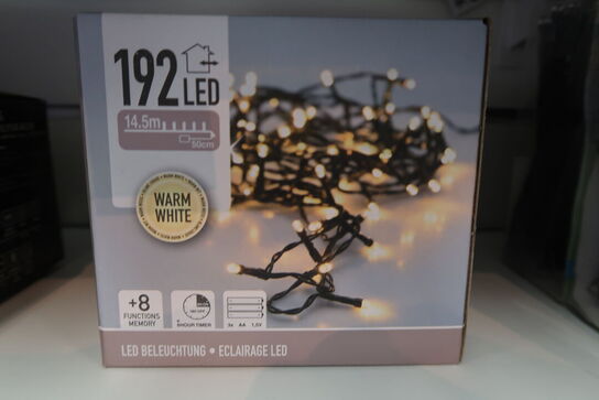 3 pk. Batterilyskæde ude & inde 192 LED lys