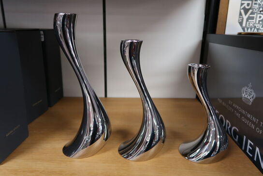 Georg Jensen Cobra lysestager sæt 3 størrelser 
