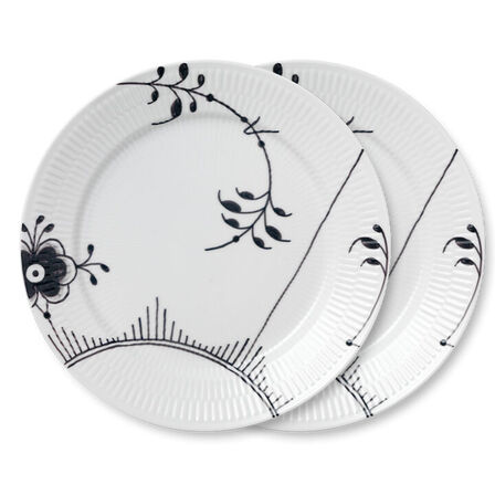 Royal Copenhagen Sort Mega Riflet nr. 2 tallerken 2 stk. 27cm