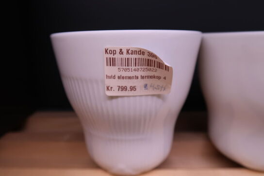 3 stk. Royal Copenhagen hvid Elements termokrus hvid 35 cl