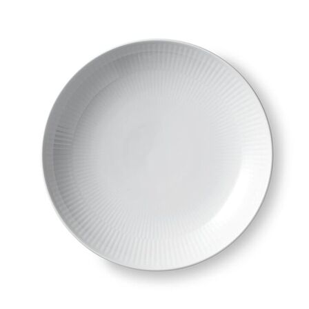 2 stk. Royal Copenhagen Hvid Riflet moderne tallerken 20 cm