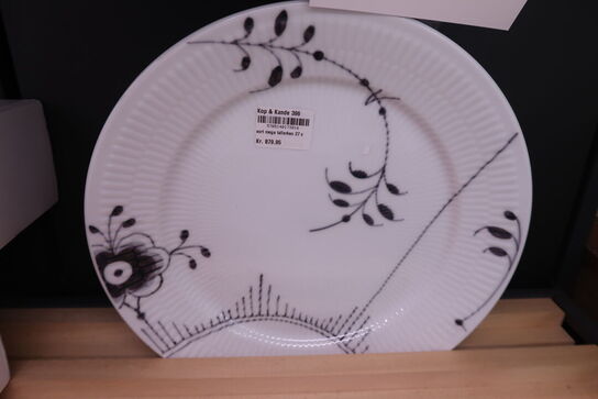 Royal Copenhagen Sort Mega Riflet nr. 6 tallerken 27 cm