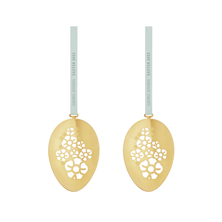 2 pk. Georg Jensen Påskeæg 2023 skalornament guld 2 stk.