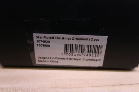 Royal Copenhagen Stjerne Riflet Jul ornamentsæt 2 stk.