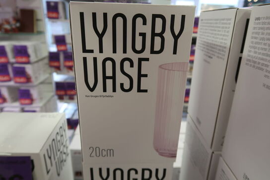 3 stk. Lyngby glasvase pink 20 cm