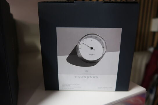 Georg Jensen Henning Koppel hygrometer 10 cm stål/hvid