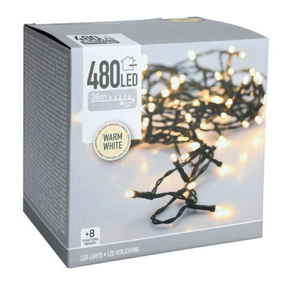 2 pk. LED lyskæde ude & inde 36 meter 480 LED lys varm hvid