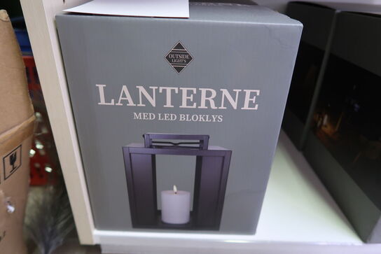 2 stk. Cozzy metal lanterne med LED lys sort