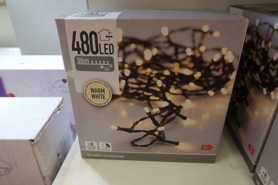 2 pk. LED lyskæde ude & inde 36 meter 480 LED lys varm hvid