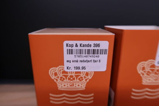 4 stk. Royal Copenhagen påskeæg 2025 små rødstjertfjer 6 cm