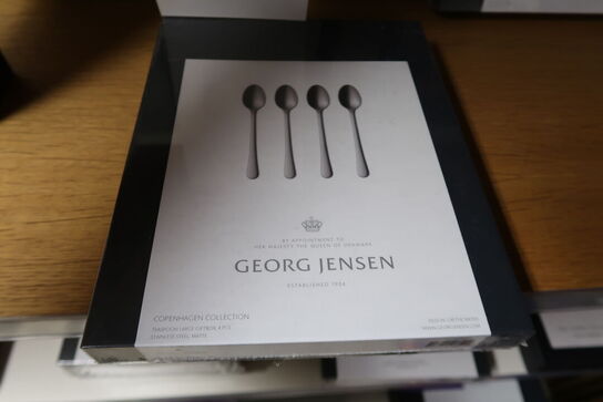 Georg Jensen Copenhagen teske stor æske stål 4 stk.