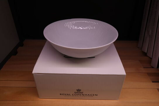 Royal Copenhagen hvid Riflet skål hvid 0,35 cl