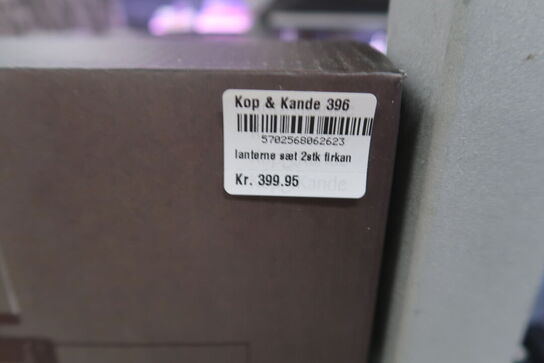 2 pk. Lanterne sæt metal sort H22 + H29 cm 2 stk.