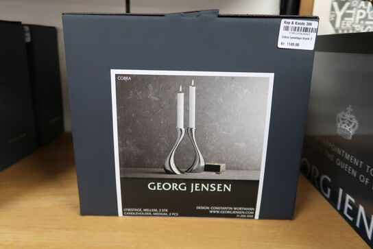 Georg Jensen Cobra lysestager mellem 2 stk.
