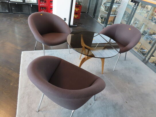3 stk. stole, WALTER KNOLL og sofabord, HANS BØLLING TRIIO