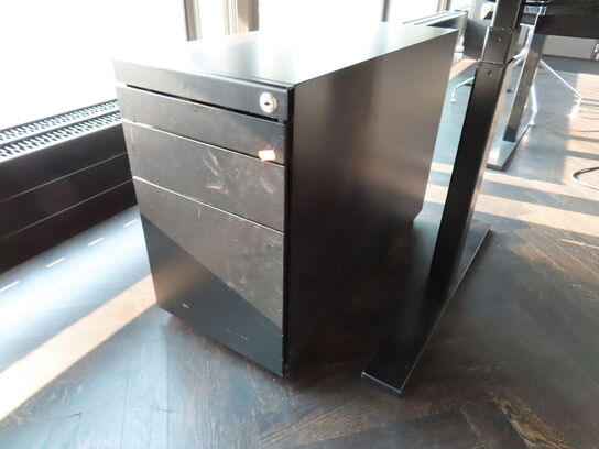 El. hæve/sænke skrivebord med sidebord og skuffemodul