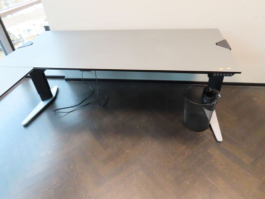 El. hæve/sænke skrivebord med sidebord og skuffemodul