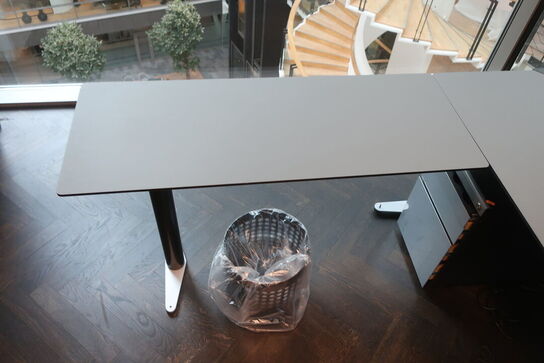 El. hæve/sænke skrivebord med sidebord og skuffemodul