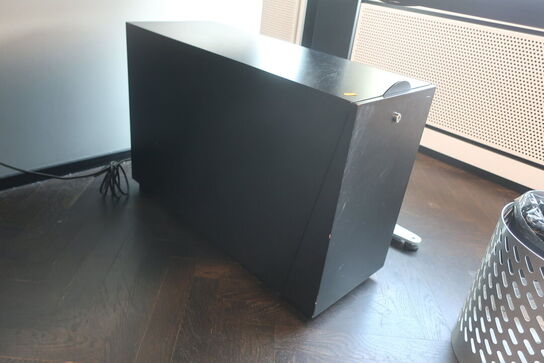 El. hæve/sænke skrivebord med sidebord og skuffemodul