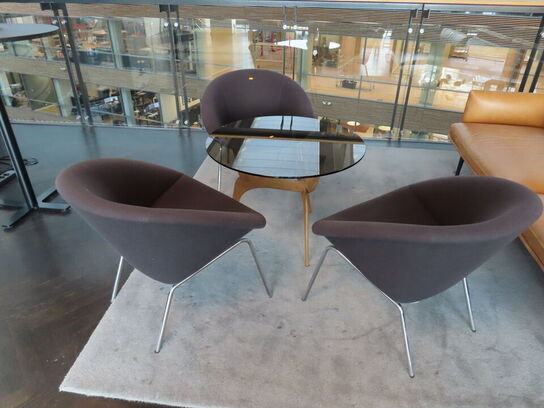 3 stk. stole, WALTER KNOLL og sofabord, HANS BØLLING TRIIO