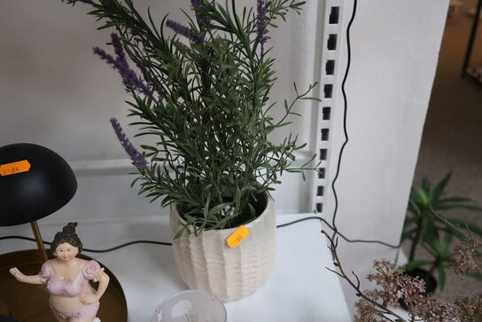 3 stk. lysestager/vaser med kunstige blomster