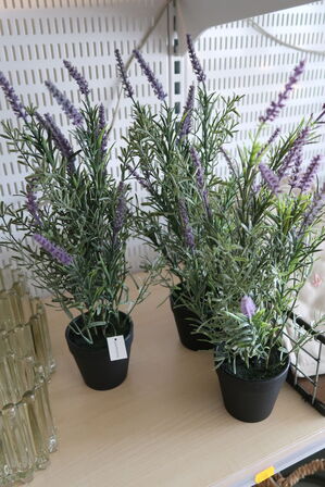3 stk. kunstige planter i krukke