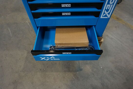 Apex Værktøjsvogn XXL med værktøj og 7 skuffer og skab Blue 