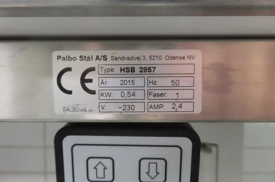 Arbejdsstation m. hævefunktion PALBO i rustfrit stål (uden indhold)