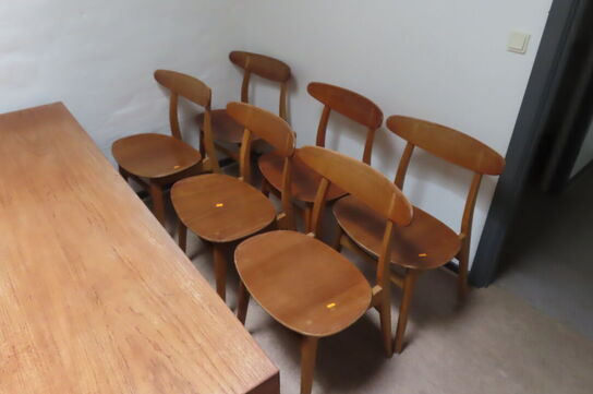 6 stk. WEGNER CH-30 stole i teak inkl. hynder