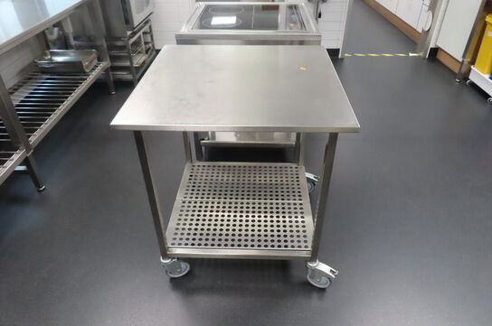 Arbejdsstation i rustfrit stål m. hjul