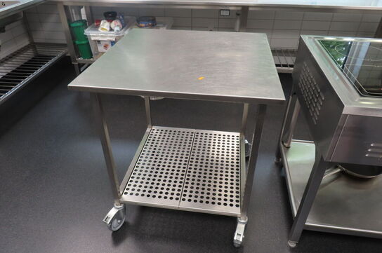 Arbejdsstation i rustfrit stål m. hjul