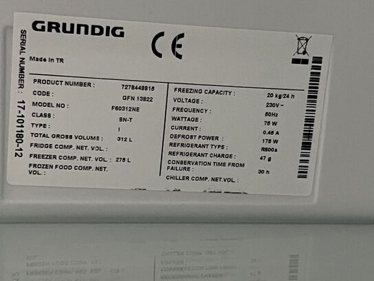 Fryseskab GRUNDIG F60312NE