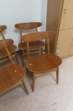 6 stk. WEGNER CH-30 stole i teak inkl. hynder