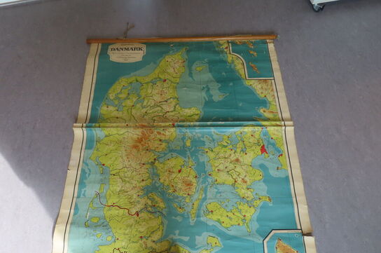 Ældre undervisningskort Danmark og Afrika