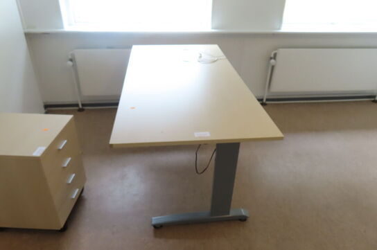 Elhæve/sænkebord 160x80cm samt skuffedarium