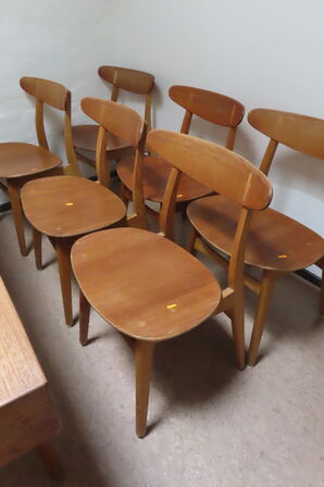 6 stk. WEGNER CH-30 stole i teak inkl. hynder