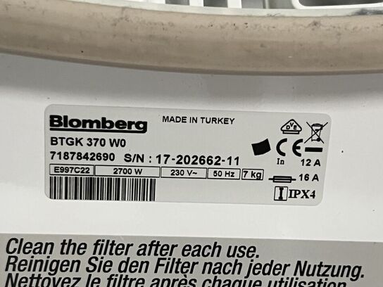 Tørretumbler BLOMBERG BTGK370W0